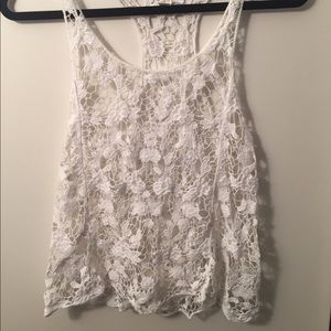 Lace see through tank top